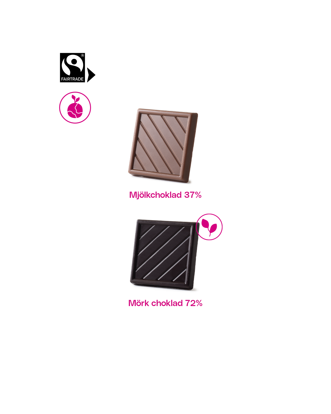 Chokladkvadrater 5g Eko & Fairtrade Quick