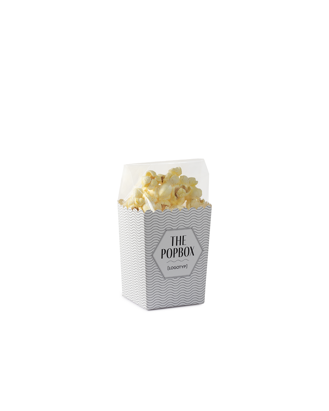 Popcornbägare Liten med färdigpoppade popcorn